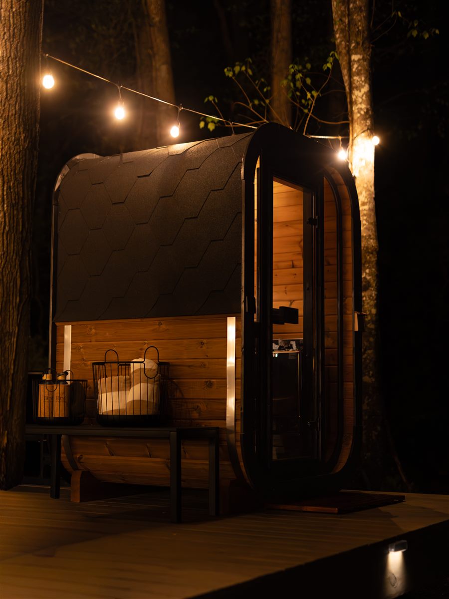 The cedar sauna at Little Luxe
